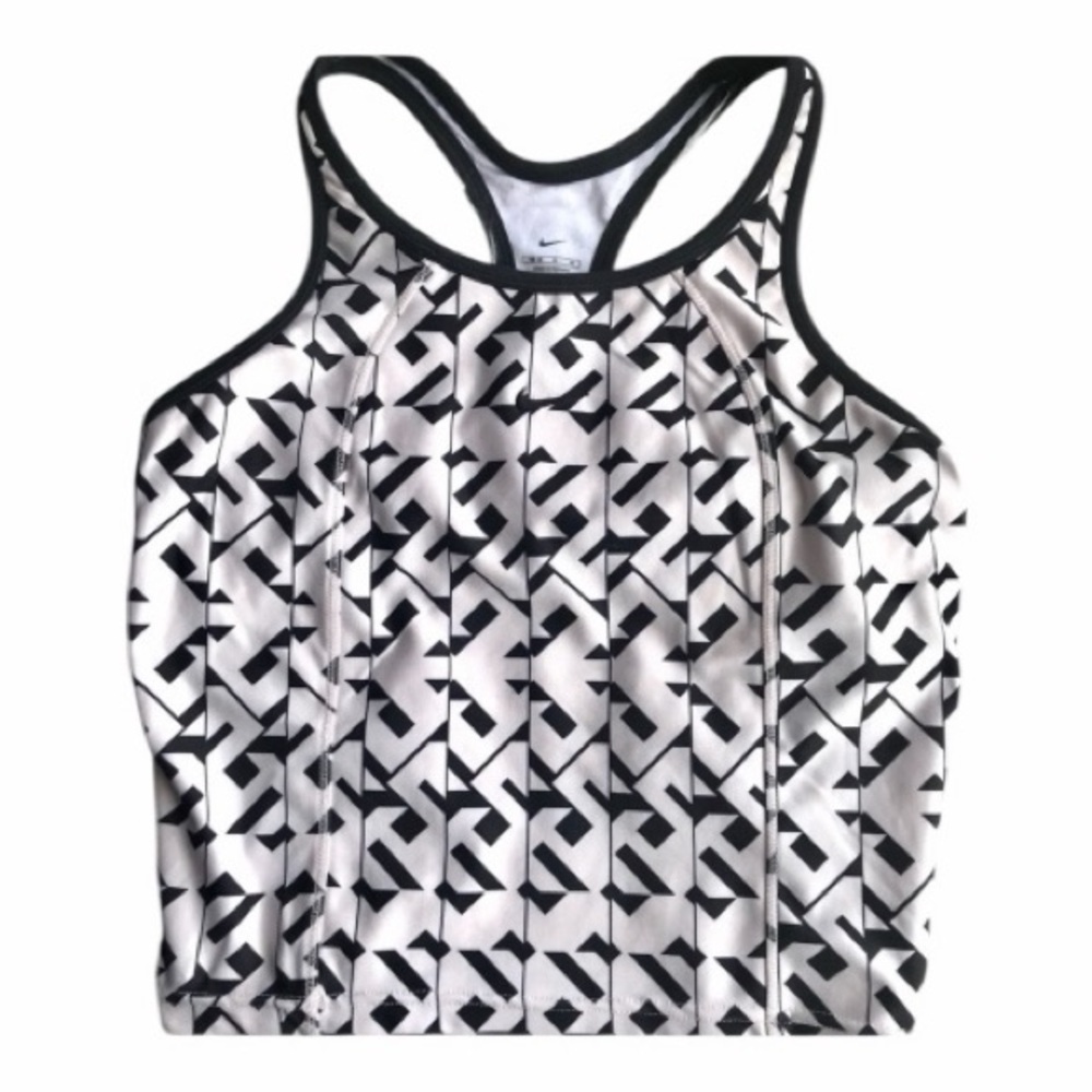 Nike DriFit Athletic Tank Pink Black design Built in Bra Back Pockets Cycling